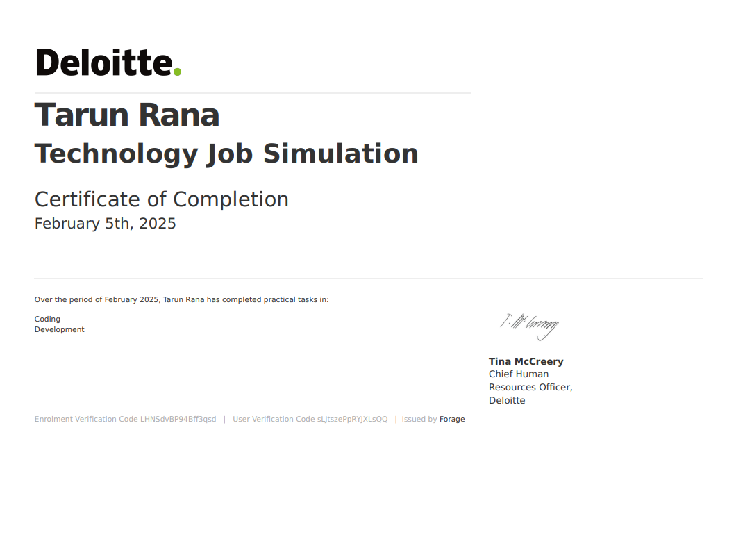 Deloitte Australia - Technology Job Simulation